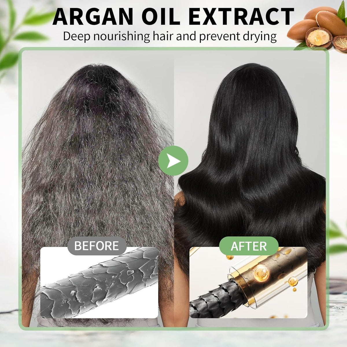 Black Hair Dye Shampoo for Women & Men, Gray Hair Coverage Herbal Natural 3 in 1 Hair Color Shampoo, Champu para canas