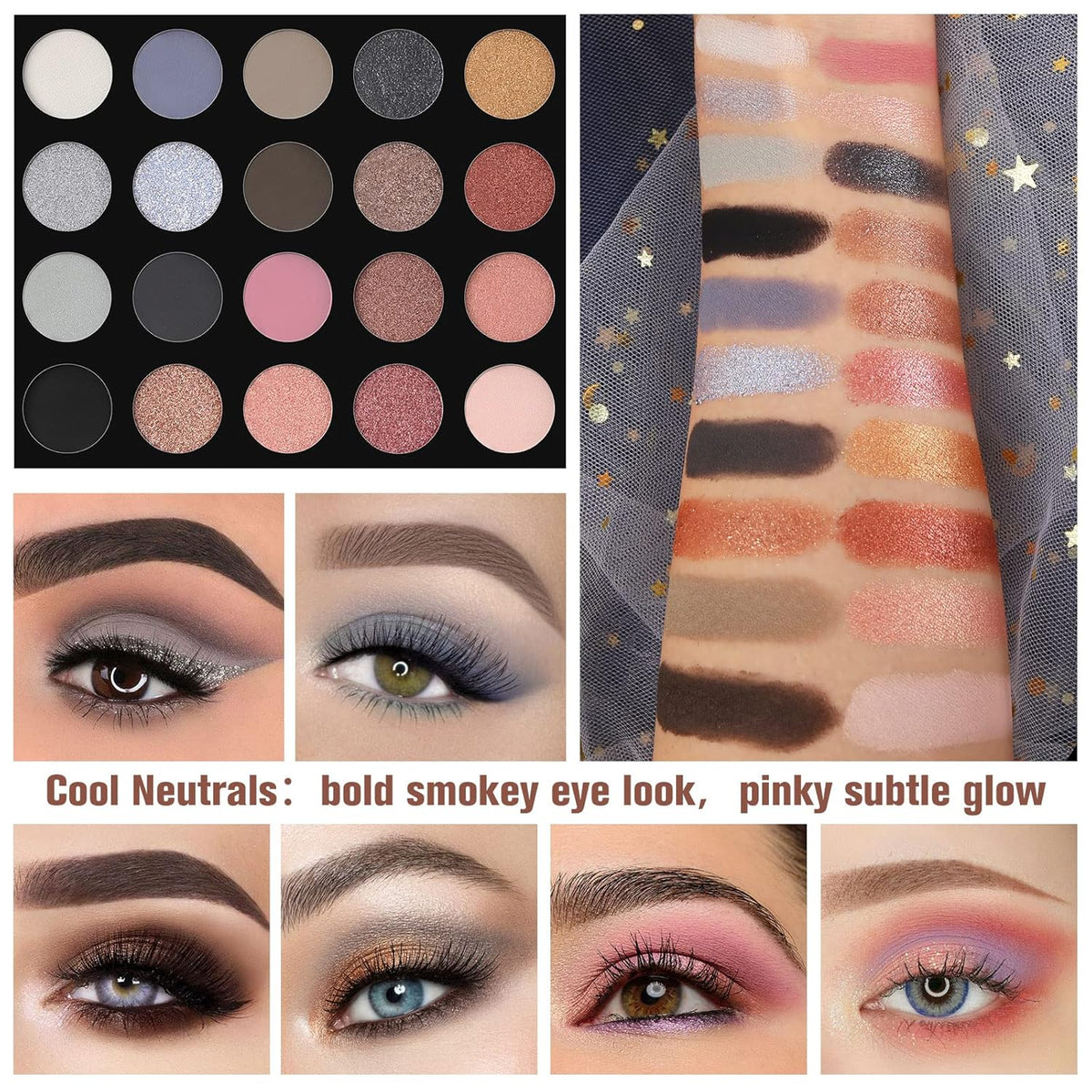 UCANBE Pretty All Set Eyeshadow Palette Pro 86 Colors Makeup Kit Matte Shimmer Eye Shadow Highlighters Contour Blush Powder All In One Makeup Pallet Holiday Christmas Valentine's Day Gift Set