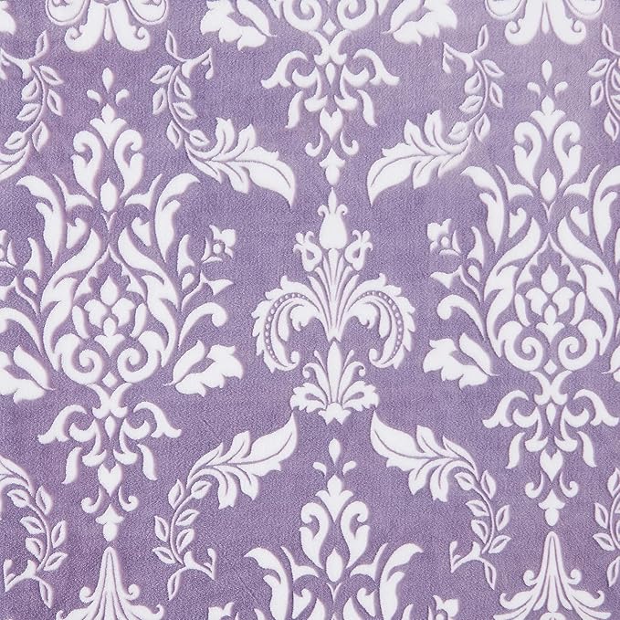 SOCHOW 3D Pattern Decorated Flannel Fleece Throw Blanket for Couch, Super Soft Lightweight Cozy Warm Blanket for Bed, Sofa, Dusty Purple 50 x 60 Inches