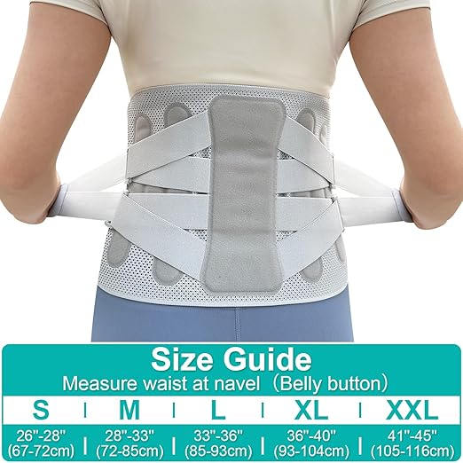 Advanced Back Brace for Lower Back Pain Relief, Fully Adjustable, Breathable and Comfortable Belt for Herniated Disc, Sciatica, Faja Para Lumbar Support for Men and Women Office, Work and Exercise