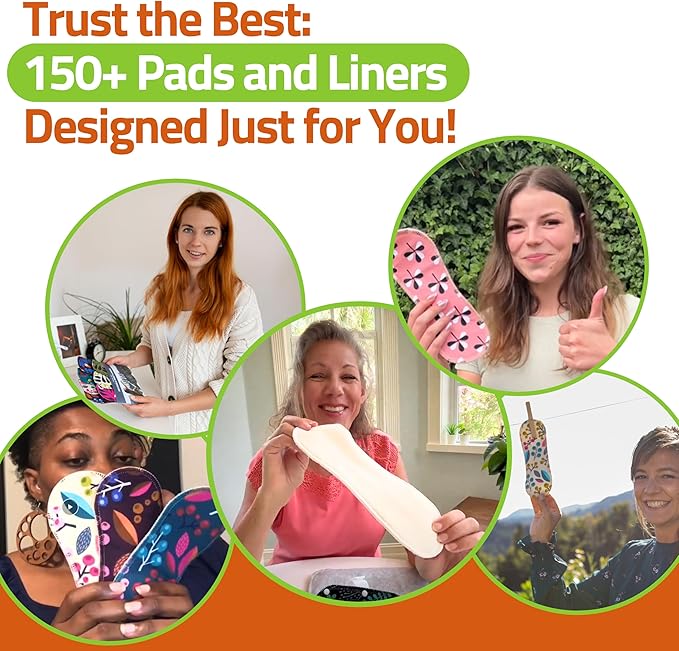 Organic Cotton Reusable Panty Liners for Women & Teens (Small, 7-Pack); High-Temp Washable Cloth Liners Made in EU; Stay Fresh & Dry, for Daily Vaginal Discharge Only; 100% Breathable (no PUL/TPU)