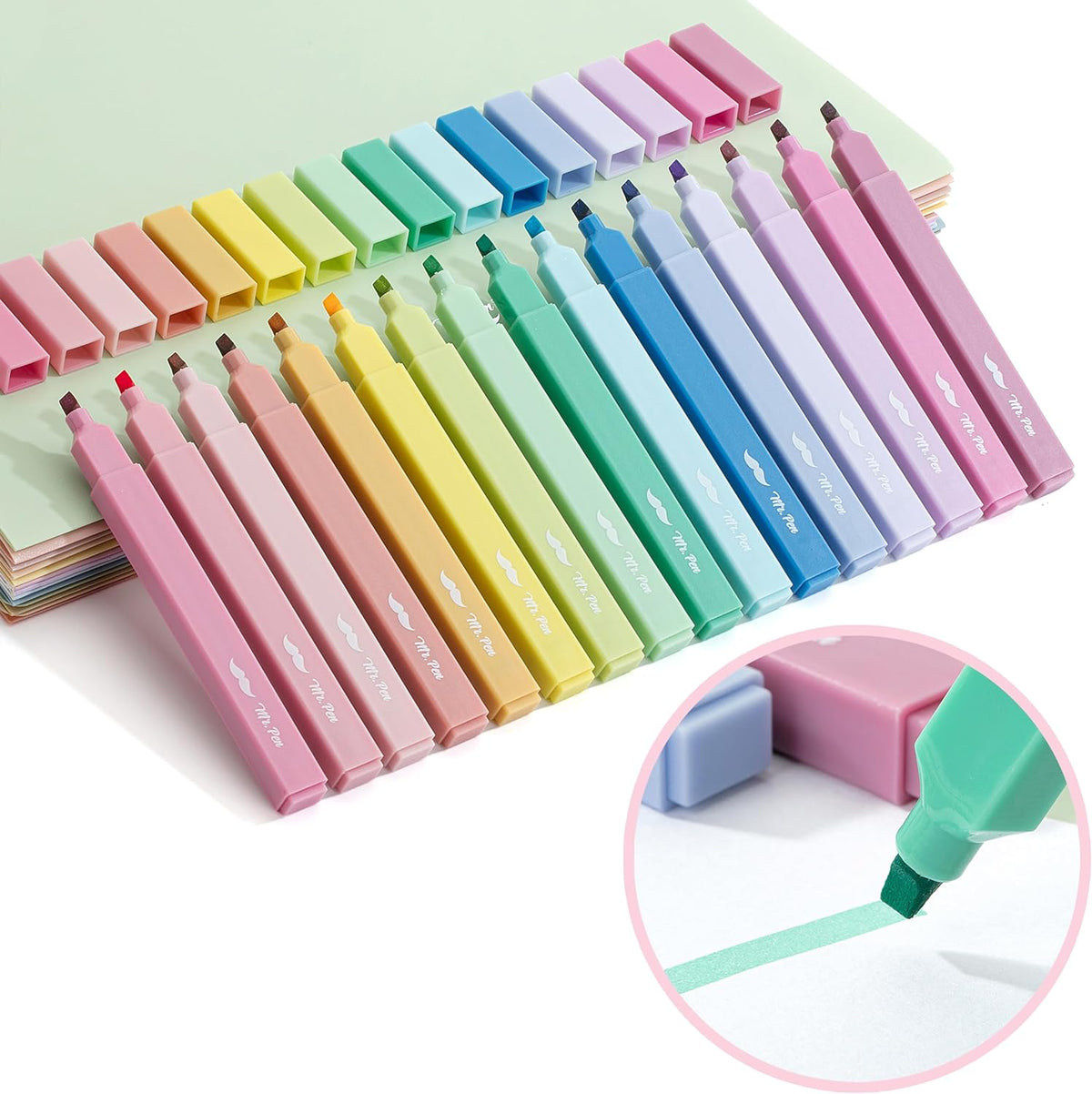 Mr. Pen- Aesthetic Highlighters, 16 pcs, Chisel Tip, Assorted Colors, No Bleed Bible Highlighter Pastel, Back to School Supplies