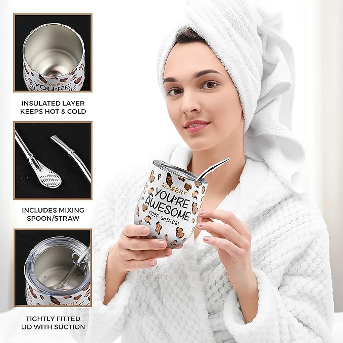Mothers Day Home Spa Kit in Honey Almond Scent, Bath Gift Basket with Vit E-Rich Bath Essentials, Tumbler, Ear Candles, Bath Oil, Salts, Shower Steamer, Organic Lip Balm & More in Leopard Basket, 21Pc