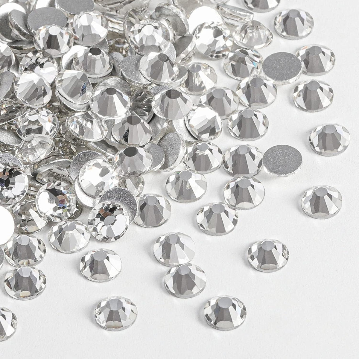 Beadsland 1440pcs Flat Back Crystal Rhinestones Round Gems for Nail Art and Craft Glue Fix, Crystal (SS10(2.7-2.8mm))