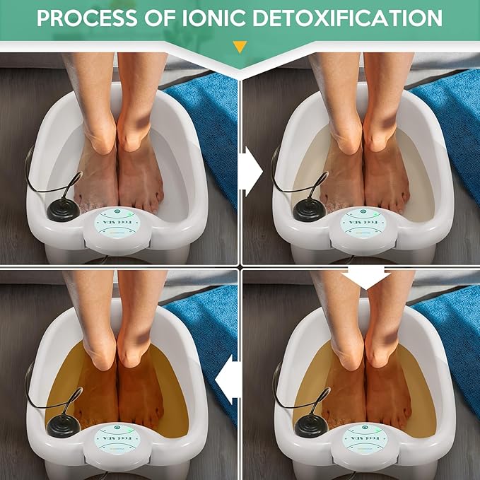 Ionic Foot Bath Detox Machine, Ion Cleanse for Home Use, Salon, Beauty SPA Club (2 Arrays, 100 Liners) Green
