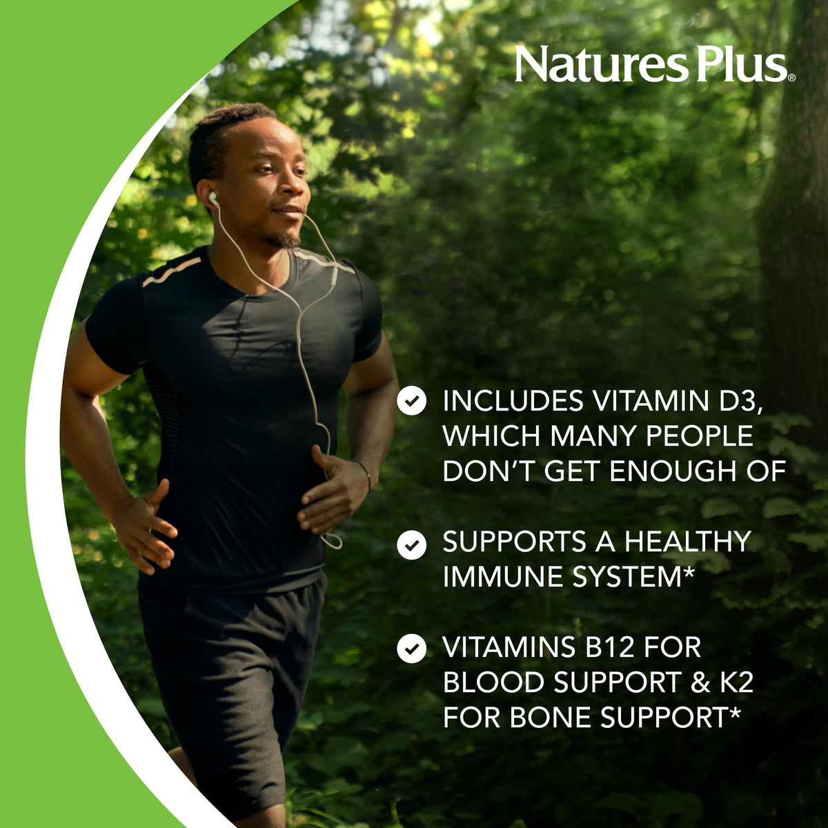 NaturesPlus Source of Life GOLD Multivitamin - 180 Tablets - With Vitamins D3, B12 & K2 - Blood, Bone & Immune Support - Vegetarian & Gluten Free - 60 Servings