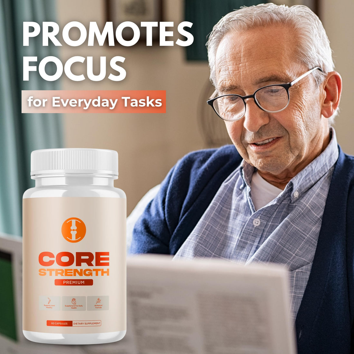 Original Core Strength Advanced Pills Capsule, Advance Premium Formula, Natural Ingredients for Overall Health & Balanced Healthy Lifestyle | 60 Capsules Each Bottle (Pack of 5)