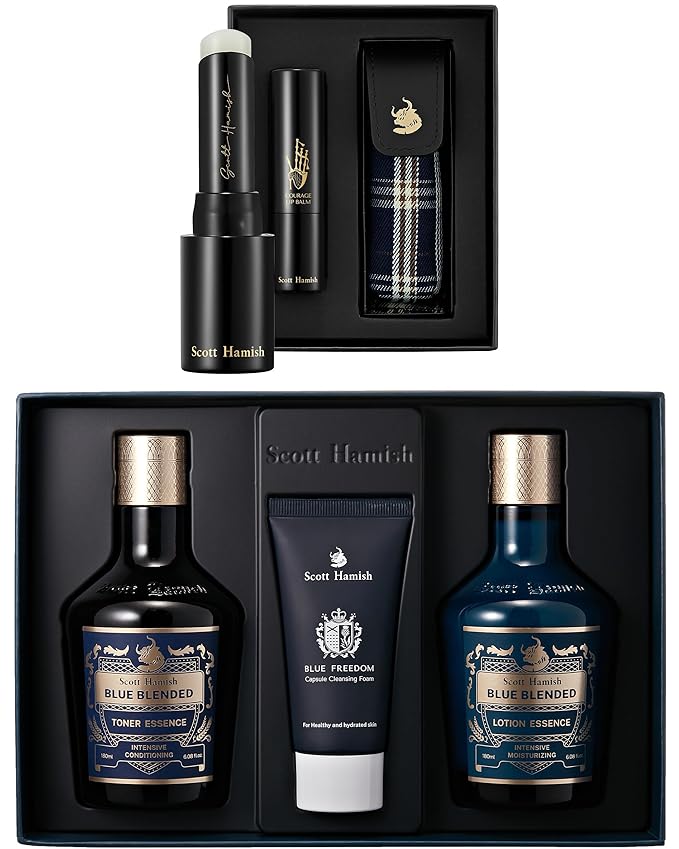 Blue Blended Set + Courage Lip Balm & Case Gift Set Bundle