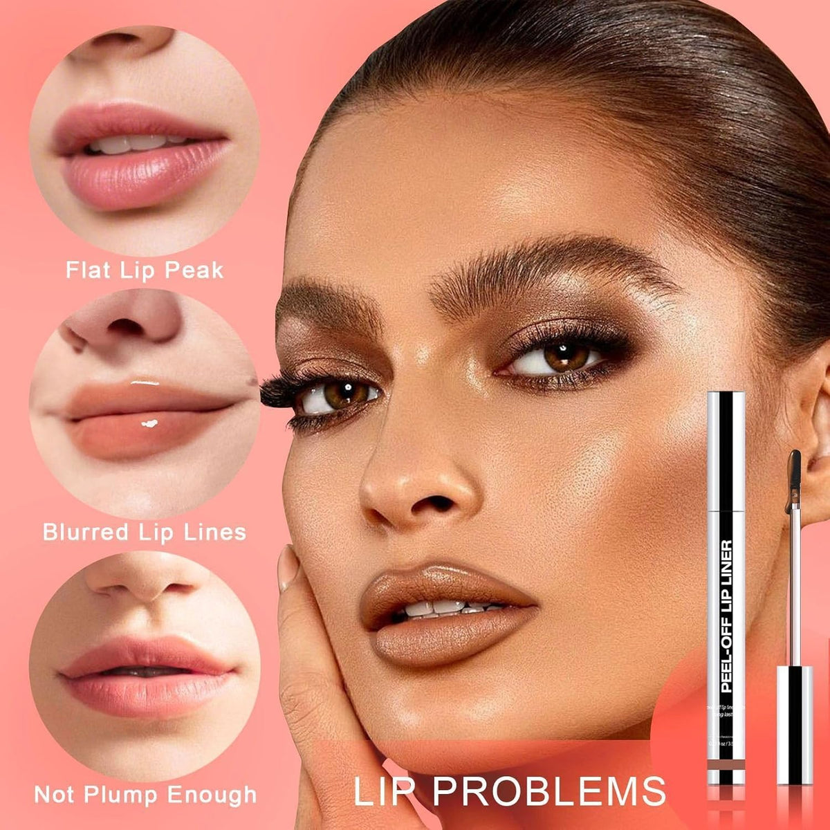 Peel Off Lip Liner Stain - Long Lasting Natural Lip Stain Transfer-proof Lip Liner, Moisturizing Waterproof Lip Gloss Stain, Highly Pigmented Color for All Skin, Ideal Gifts for Women (Mauve)