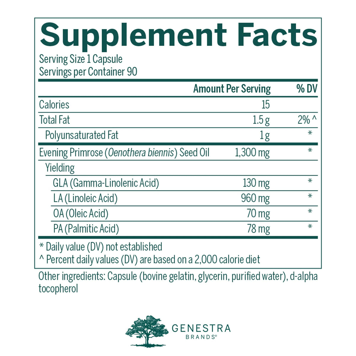 Genestra Brands GLA 130 Primrose Oil | Essential Fatty Acid Supplement for Skin Health* | 90 Capsules