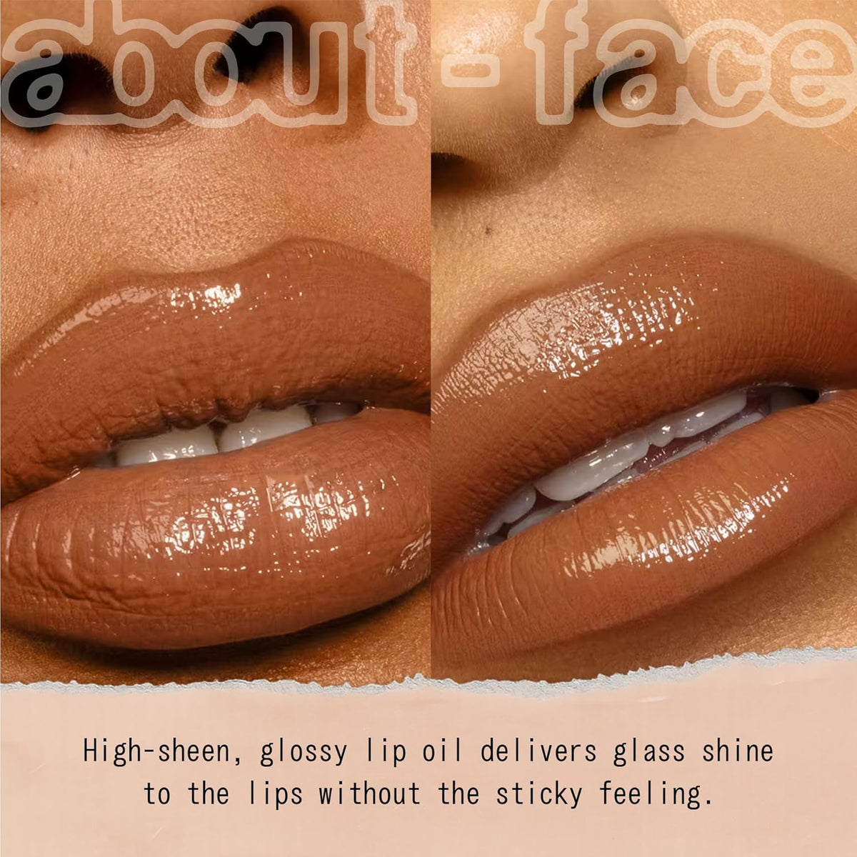 about-face Light Lock Lip Gloss Bitter Half – Non-Sticky, High-Shine Lip Oil Gloss with Coconut Oil, Peppermint & Lavender – Vegan, Cruelty-Free, Clean Beauty – 0.21 oz (Rich Espresso)