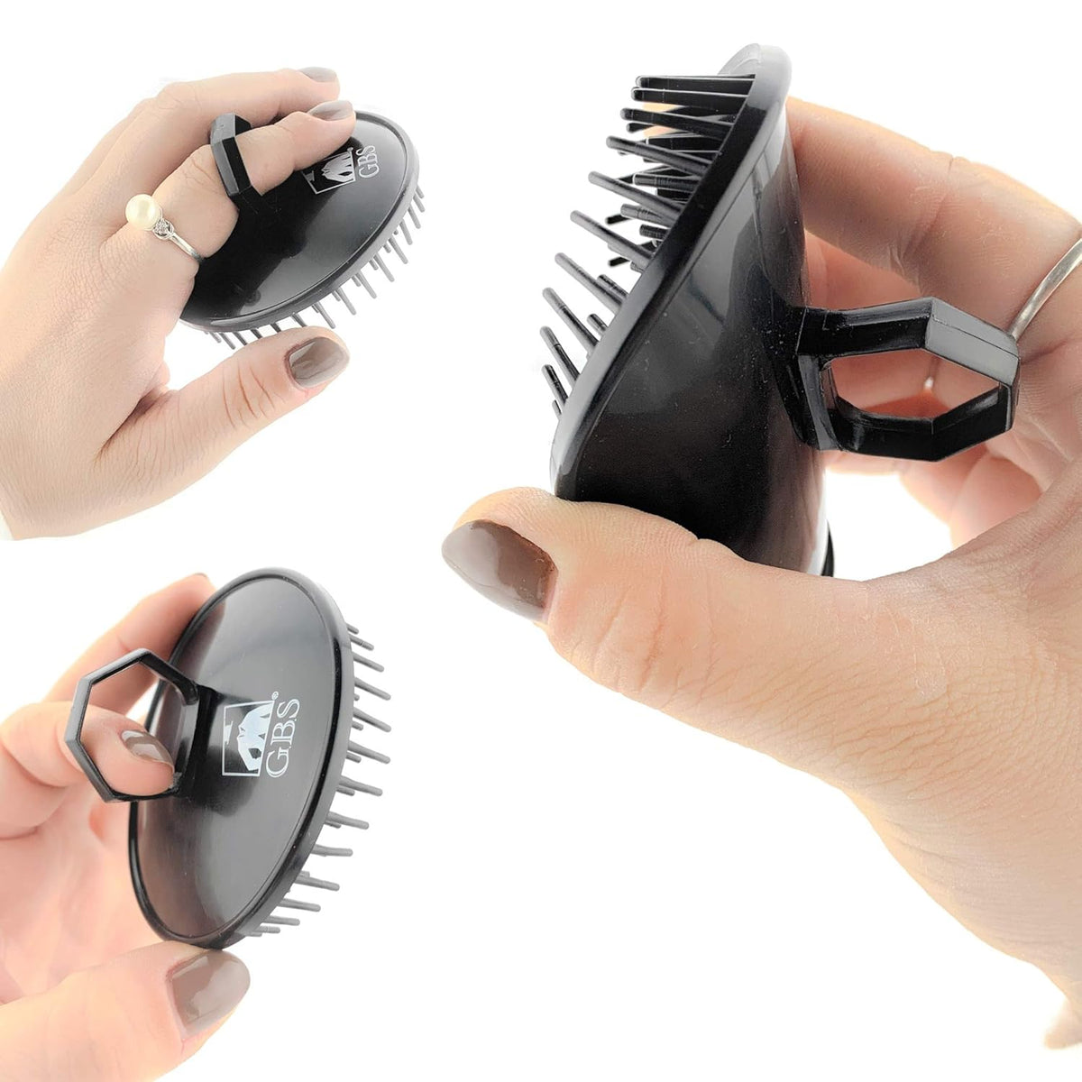 G.B.S Shower Shampoo Massage Brush No.100, Black