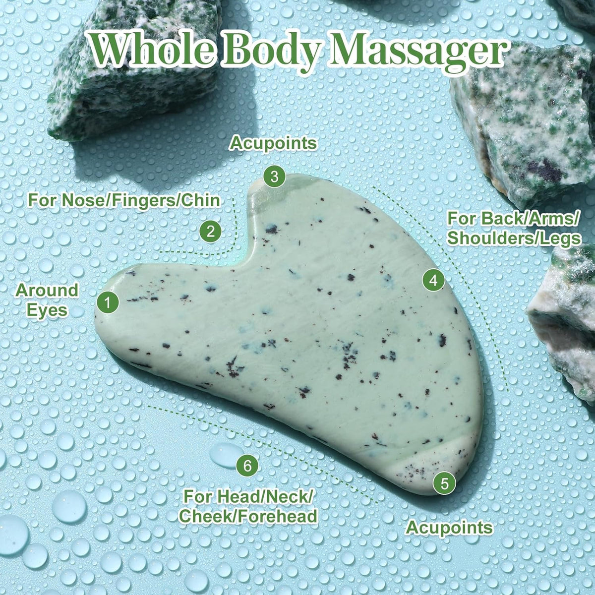 Gua Sha Facial Tools Guasha Tool Gua Sha Jade Stone for Face Skincare Facial Body Acupuncture Relieve Muscle Tensions Reduce Puffiness Festive Gifts (Yellow-Green)