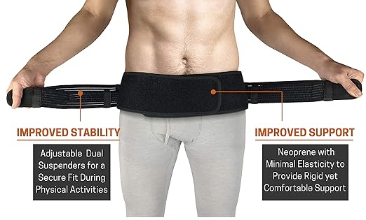 Sacroiliac Hip Belt for Women and Men That Alleviates Sciatic, Pelvic, Lower Back, Leg and Sacral Nerve Pain Caused by Si Joint Dysfunction| Trochanter Brace (Plus, Black)