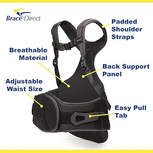 TLSO Thoracic Back Brace, Posture & Back Pain Support for Kyphosis, Scoliosis, Post‑Op Recovery PDAC L0456/L0457 - Fits Waist 23‑50 in