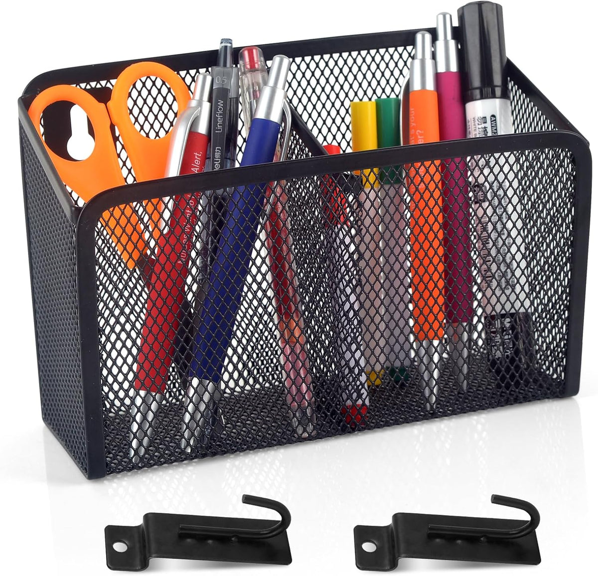 Wall Hanging Pencil Holder With Slatwall J Hooks Slatwall Pencil Cup Wall Mounted Pen Holder Wall Marker Holder Metal Pencil Holder For Paintbrushes Pegboard Classroom Home