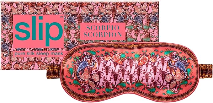 slip Pure Silk Sleep Mask - 100% Pure 22 Momme Mulberry Silk Eye Mask - Comfortable Sleeping Mask with Elastic Band + Pure Silk Filler and Internal Liner, Zodiac Collection: Scorpio