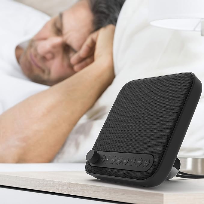 Pure Enrichment Wave Premium Sleep Sound Machine with USB Charger - Seamless Looping with 6 Soothing All-Natural Sounds, & Auto-Off Timer - Easily Portable for Travel (Black) Patented Design