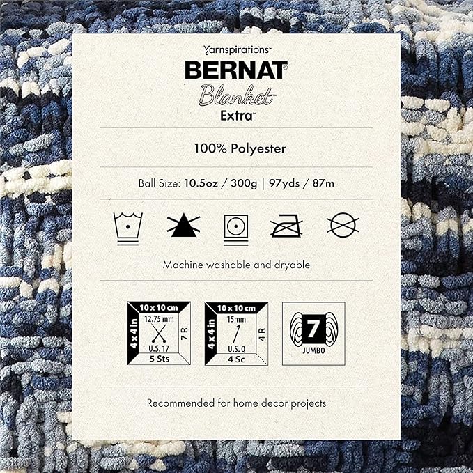 Bernat Blanket Extra Seaside Brights Yarn - 10 Pack of 300g/10.5oz - Polyester - 7 Jumbo - 97 Yards - Knitting/Crochet
