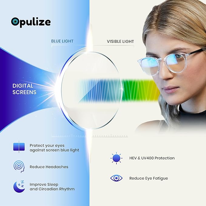 OPULIZE Sol Reading Glasses Blue Light Blocking 3 Pack Metal Anti Headache Glare Improve Sleep Computer Mens Womens BBB94