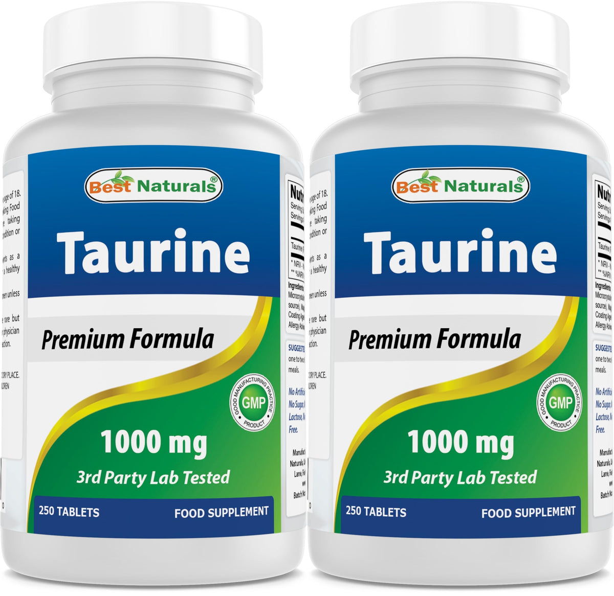Best Naturals Taurine 1000 mg 250 Tablets (250 Count (Pack of 2))