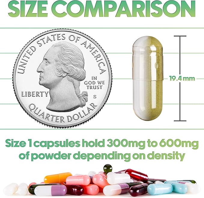 XPRS Nutra Size 1 Empty Capsules - 1000 Count Empty Gelatin Capsules - Empty Pill Capsules - DIY Capsule Filling - Pure Bovine Pill Capsules Empty Gel Caps (Red/White)