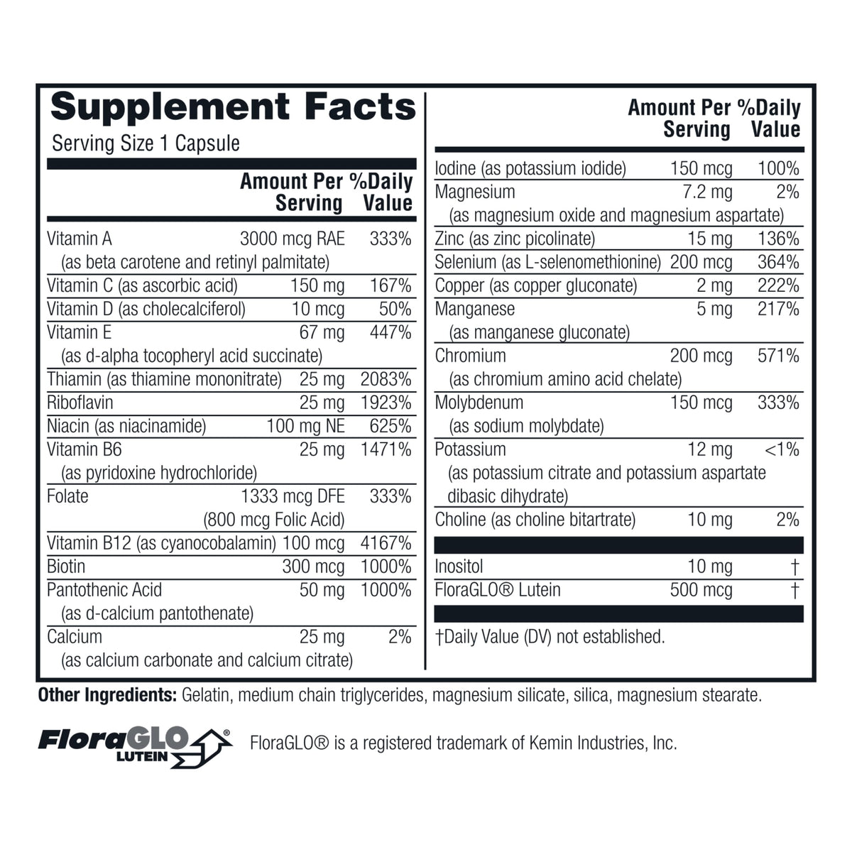 Twinlab Daily One Caps Without Iron - Nutritional Supplement with Zinc, B Vitamins, Magnesium, and More - 60 Capsules - 2 Pack