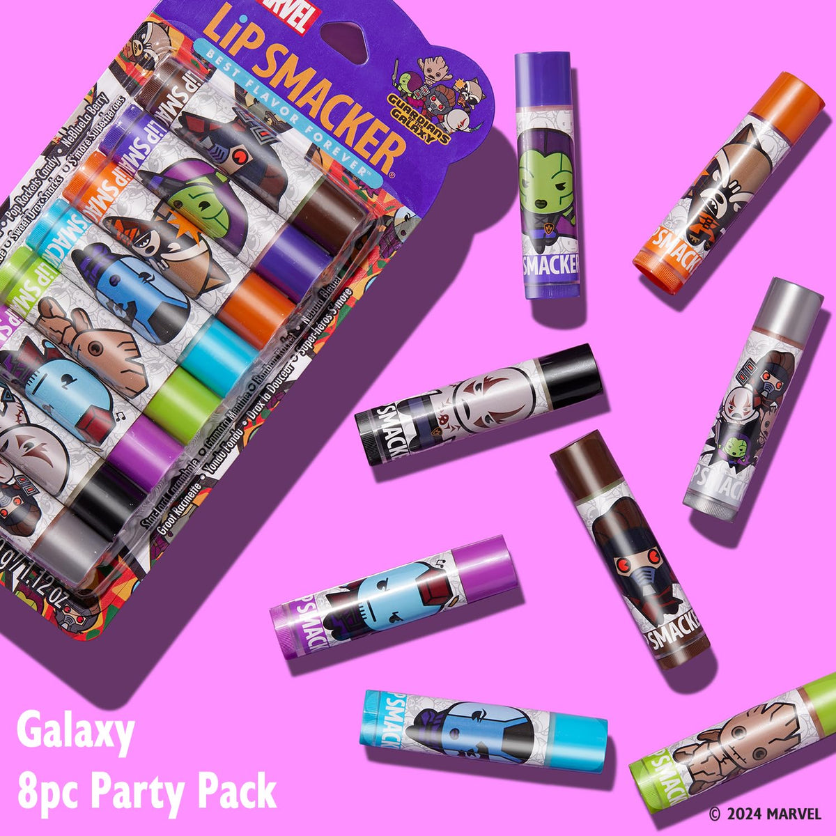 Lip Smacker Marvel Guardians of the Galaxy Party Pack - Hydrating Lip Balm, Hydrating & Protecting - Cruelty-Free
