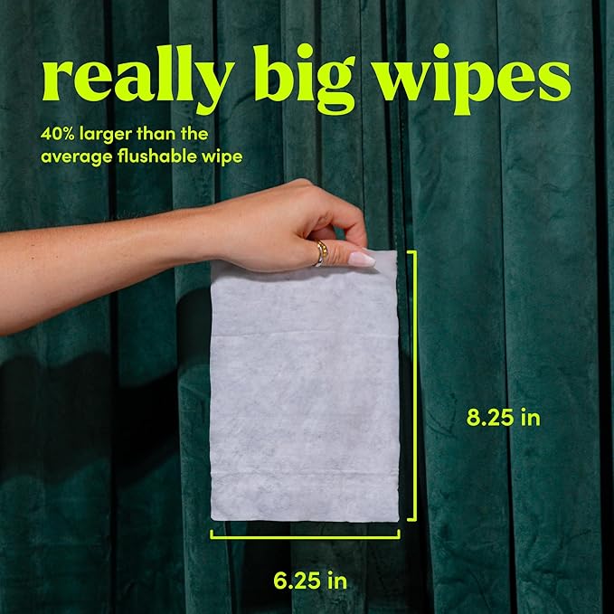 goodwipes Flushable Butt Wipes - Extra Large Adult Wet Wipes For Women & Men - Bathroom Essentials - Sewer & Septic Safe - Bathroom Essentials - Cedar, 418 Count (8 Packs + 1 Travel)