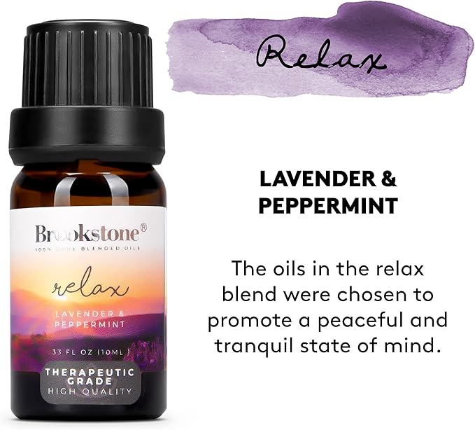 Brookstone Essential Oil Blends Sleep Collection | Organic Essential Oil Set for Aromatherapy Diffuser, Massage Oil and Candle Scents | 3-Pack 10ml Bottles
