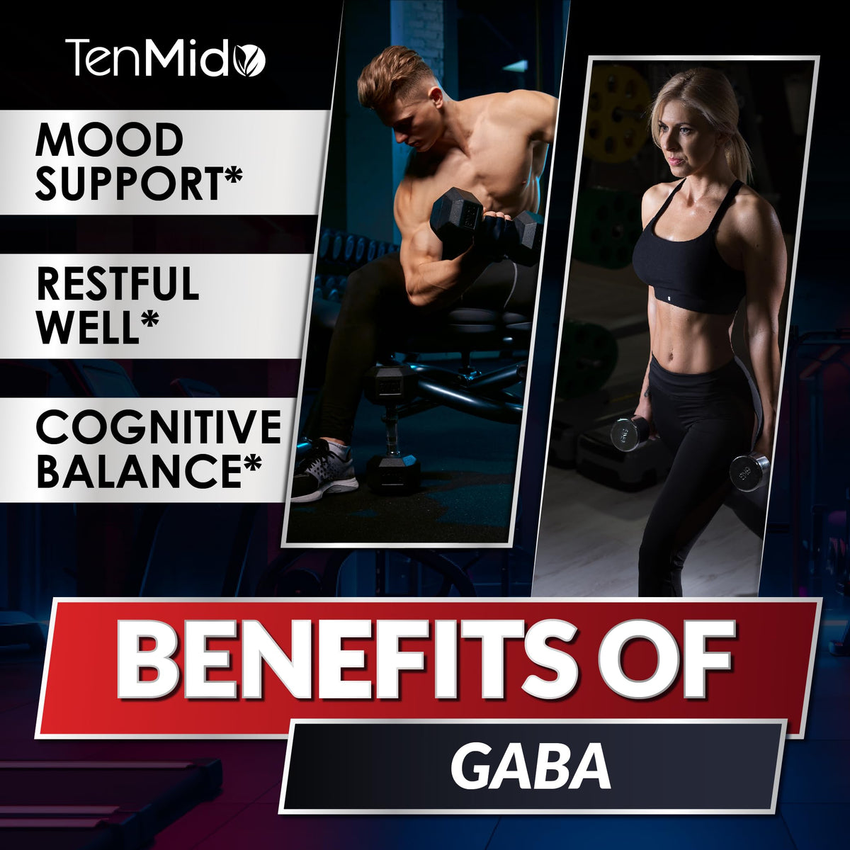 Tenmido 10in1 GABA L-Theanine Supplement Liquid Drops with 5-HTP, Ashwagandha, Magnesium Glycinate, Passion Flower, L-Glycine, Black Pepper and More - 30ml 1 Fl Oz