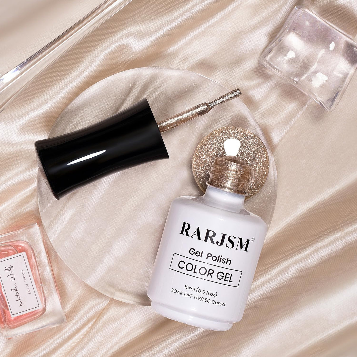 RARJSM Cat Eye Gel Nail Polish Nude Skin Tone Color Silver Glitter 15ml 9D Cateye Galaxy Universal Shimmer Velvet Ice Gel Polish with Magnetic Stick UV LED Curing Require Soak Off Home Salon