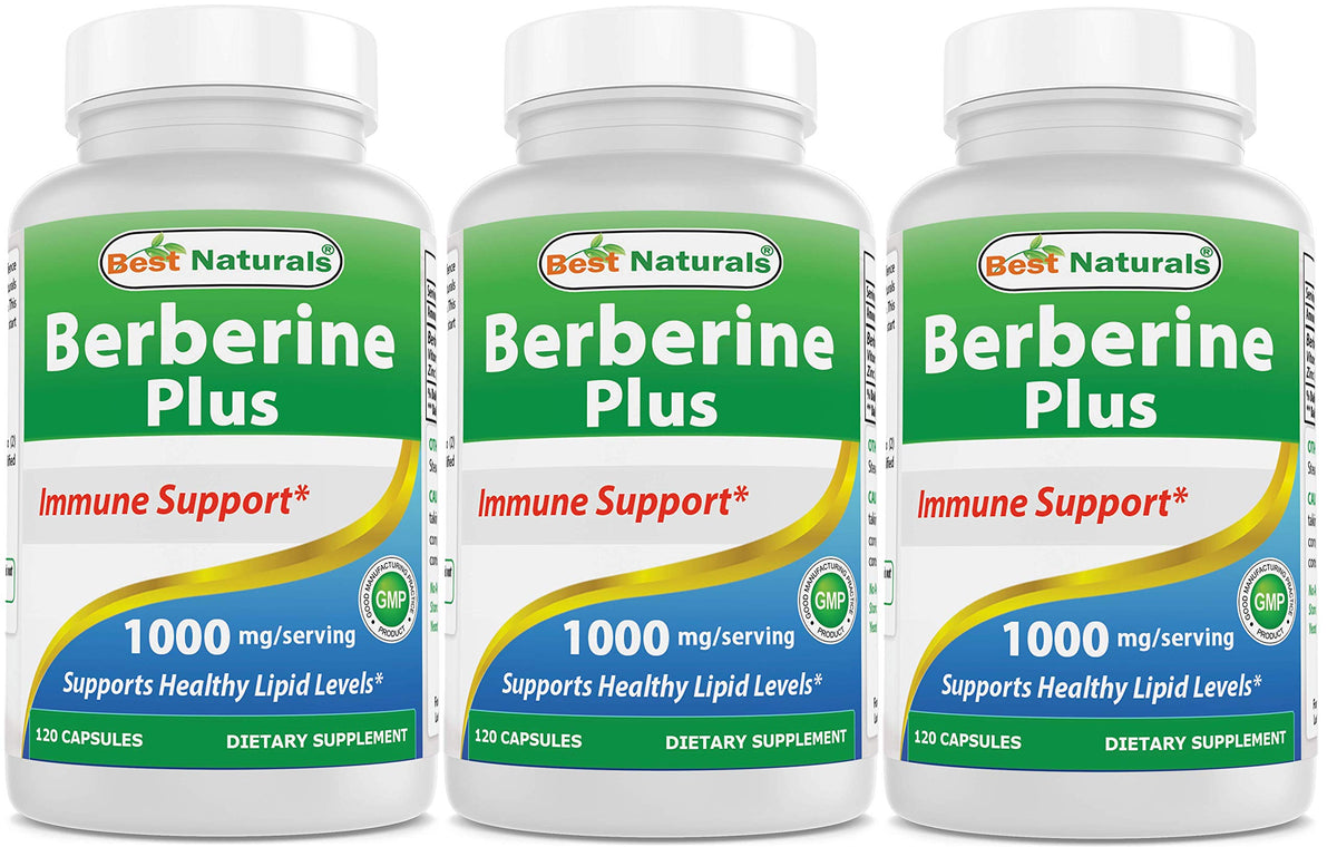 Best Naturals Berberine Plus 1000 mg/Serving 120 Capsules - (Pack of 3)