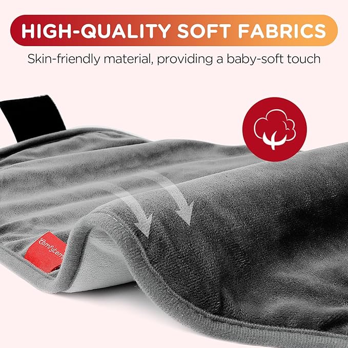 Upgraded Heating Pad for Back Pain Relief, Comfytemp Birthday Gifts for Women Men Mom Dad, FSA HSA Eligible Electric Heat Wrap with Strap for Cramps, Lower Back, Lumbar, Sciatica, SMALL-10×20", Grey