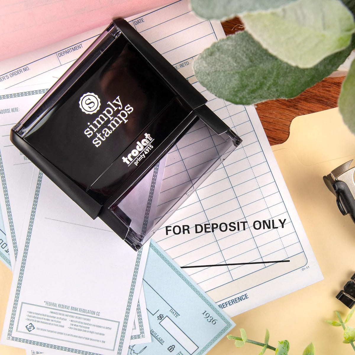 for Deposit Only Office Stamp | 4 Different Sizes | 20 Designs | Multiple Color Options | Perfect for Quick Validation of Office Documents (for Deposit Only, Xtra Wide)