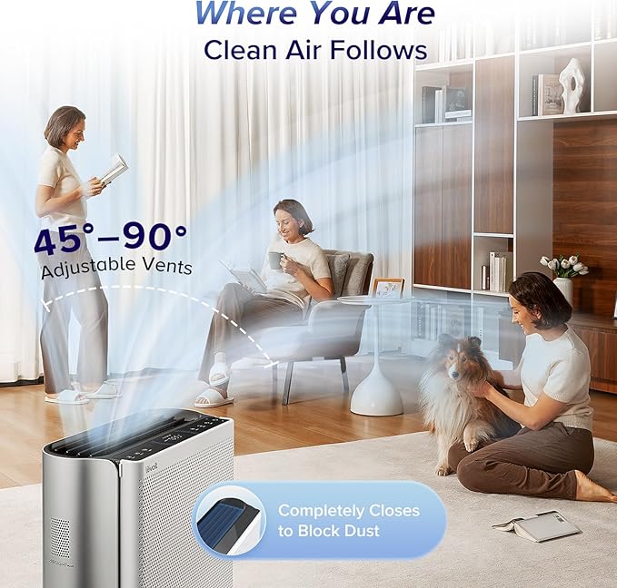 LEVOIT Air Purifiers for Home Large Room with Washable Filter, 3-Channel Air Quality Monitor, Smart WiFi and HEPA Sleep Mode for Pet, Allergy, Smoke, Dust, Alexa Control, 2657 Ft², EverestAir-P