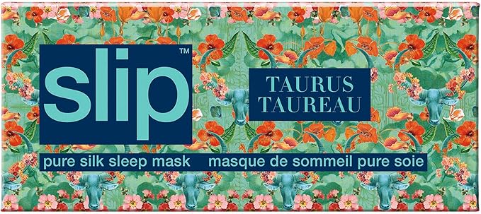 slip Pure Silk Sleep Mask - 100% Pure 22 Momme Mulberry Silk Eye Mask - Comfortable Sleeping Mask with Elastic Band + Pure Silk Filler and Internal Liner, Zodiac Collection: Taurus