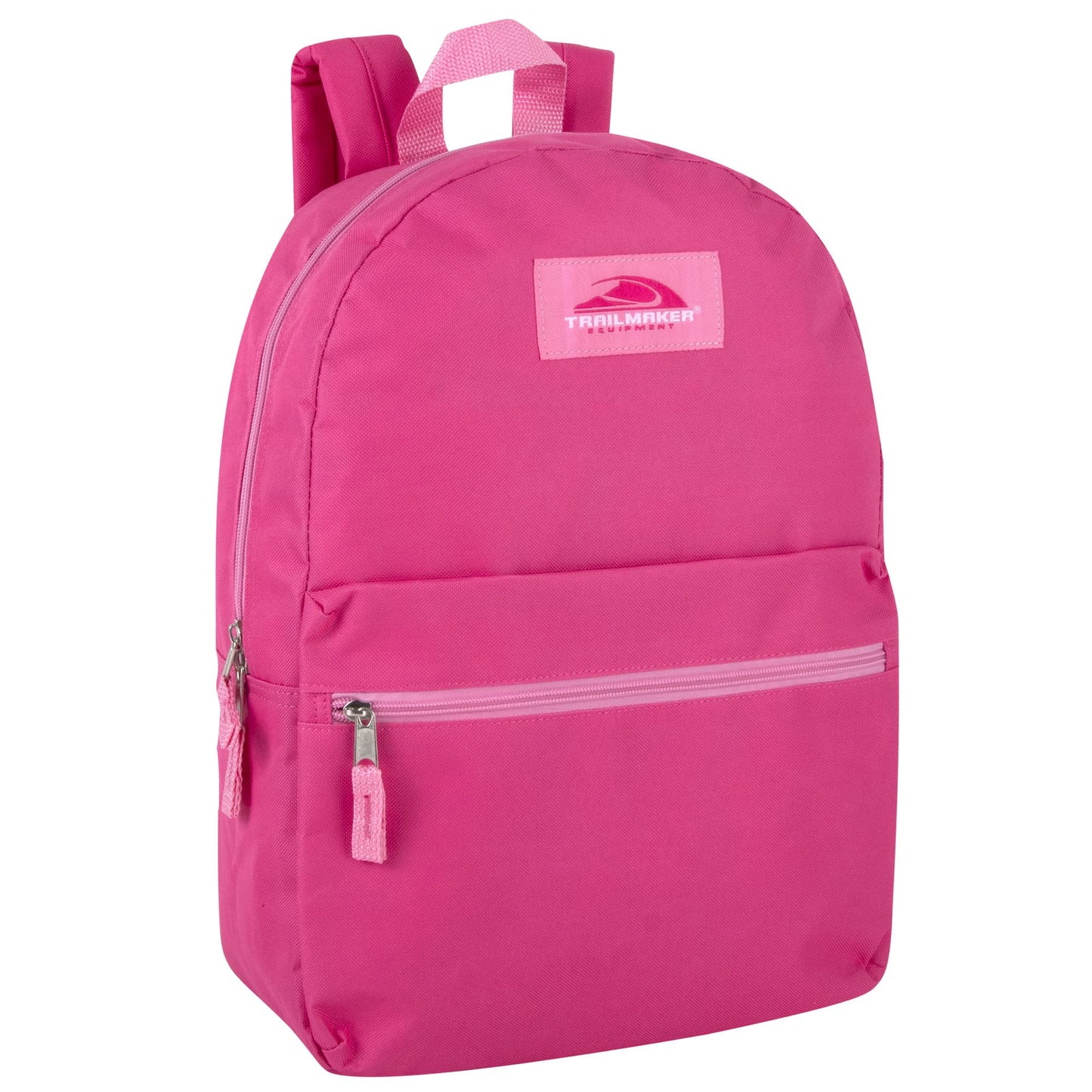 Trail maker Classic 17 Inch Backpack with Adjustable Padded Shoulder Straps (Pink)