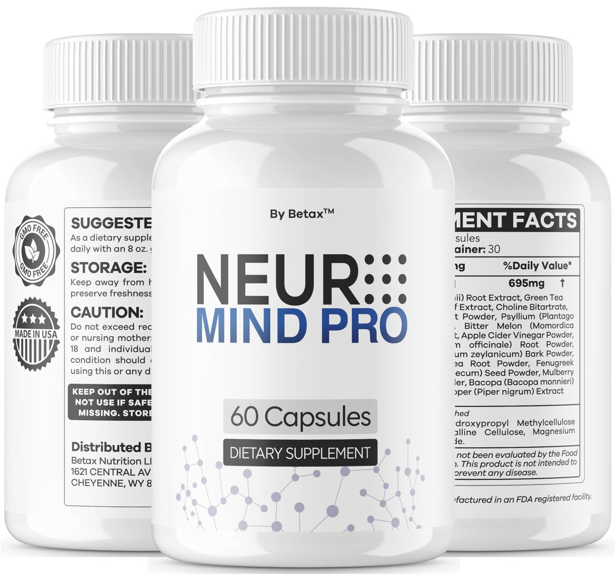 (3 Pack) NeuroMind Pro - Official Neuro Mind Pro Capsules Advanced Formula with All Natural Ingredients, NeuroMindPro Original Brain Health Pills Support for Wellness, 180 Capsules for 3 Months