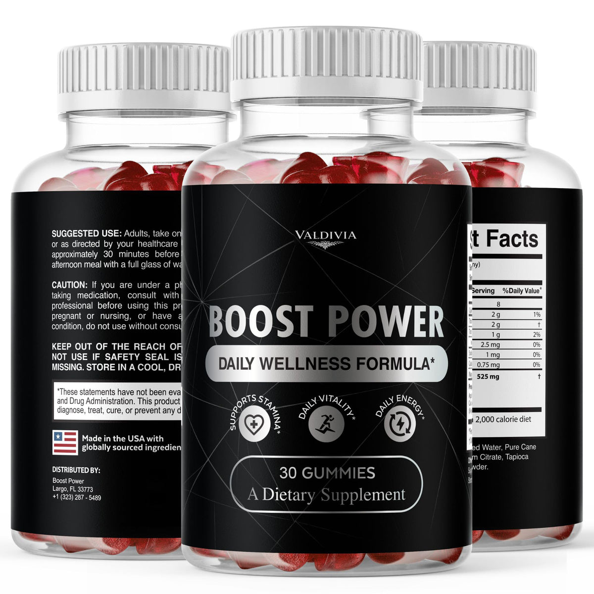 Boost Power Gummies - Official BoostPower Gummys Advanced Premium Formula Maximum Strength, All Natural Daily JellyLean Vitamins Support for Overall Health & Wellness, 30 Gummies for 1 Month