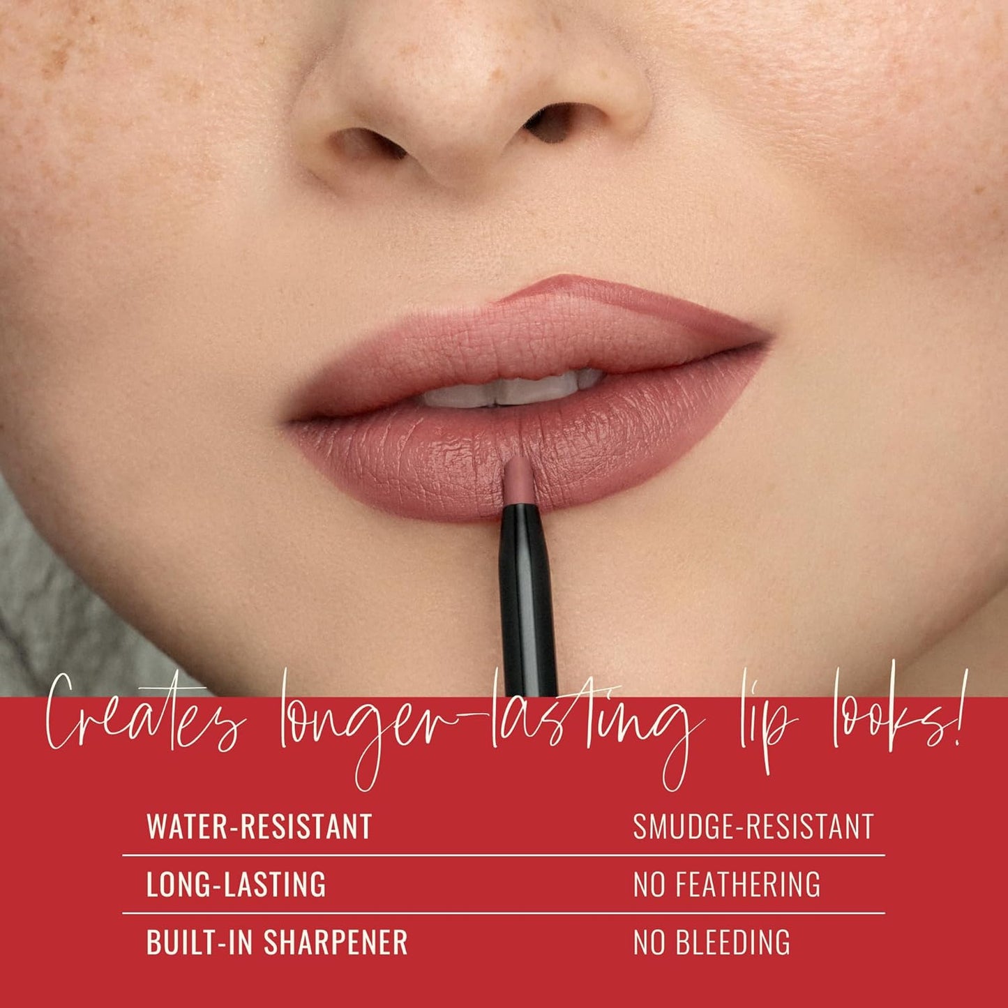 Runway Rogue Designer Liner Lip Pencil, Matte Soft Pink-Mauve Lip Liner Pencil and Lip Liner Sharpener, ‘A List’