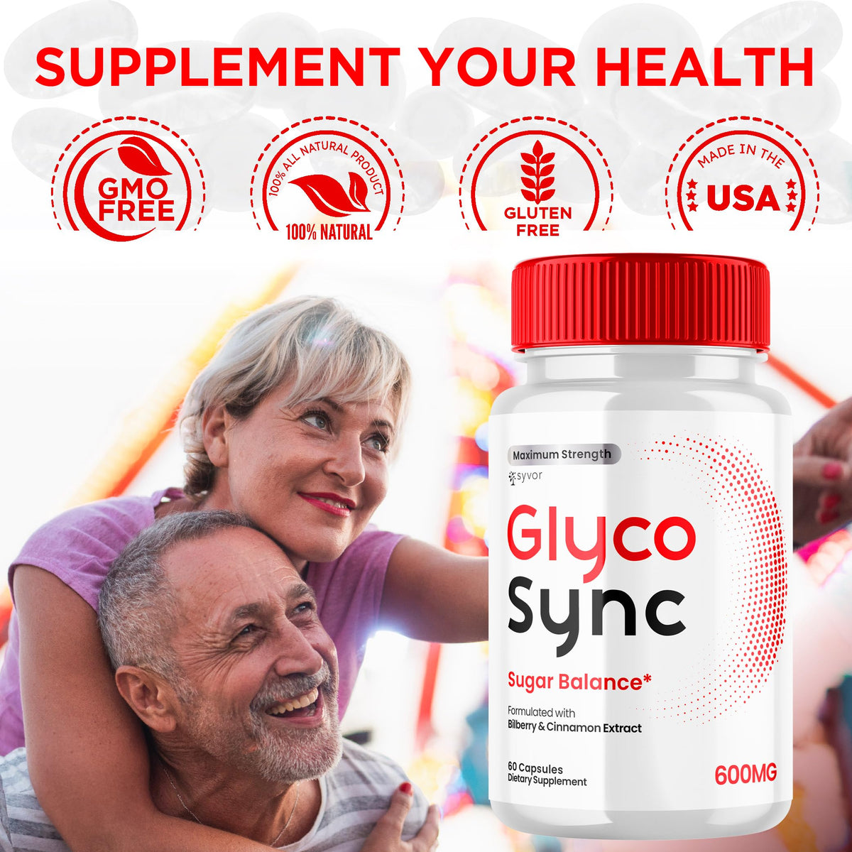 (2 Pack) Glyco Sync Capsules, Official Glyco Sync Balance Pills with All Natural Ingredients, Advanced Formula GlycoSync Joint Health and Wellness Support Max Strength for Men & Women (120 Capsules)