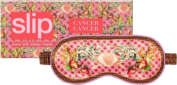 slip Pure Silk Sleep Mask - 100% Pure 22 Momme Mulberry Silk Eye Mask - Comfortable Sleeping Mask with Elastic Band + Pure Silk Filler and Internal Liner, Zodiac Collection: Cancer