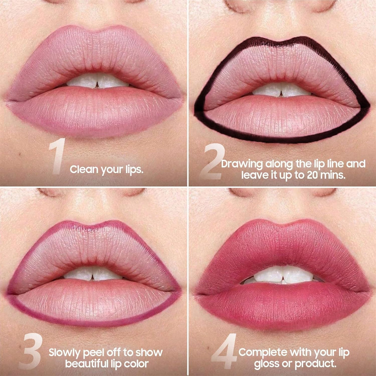 Lip Stain Peel Off Lip Liner - Long Lasting Comfortable Vivid Color Peel Lip Stain Smudge Proof Finish, Create A Charming Vibrant Lip Color Makeup For All Skin Types with All-Day (#05 Mauve)