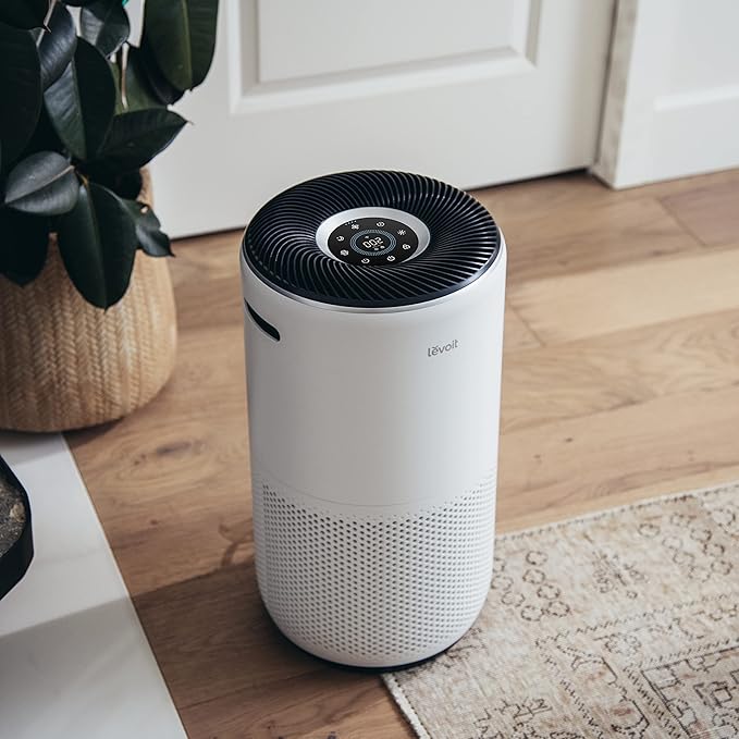 LEVOIT Air Purifiers for Home Large Room Up to 1733 Ft² in 1 Hr With Air Quality Monitor, HEPA Sleep Mode, Auto Mode, Smart WiFi, 3-in-1 Filter Captures Pet Allergies, Smoke, Dust, Core 400S-P, White