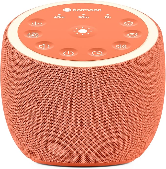 Hotmoon Sound Machine with 40 High-Fidelity Sounds, White Noise Sound Machine with Memory Functions, 8 Color Night Light, USB Power Supply, for Sleep & Noise Reduction Sleep Aid, Plug-in