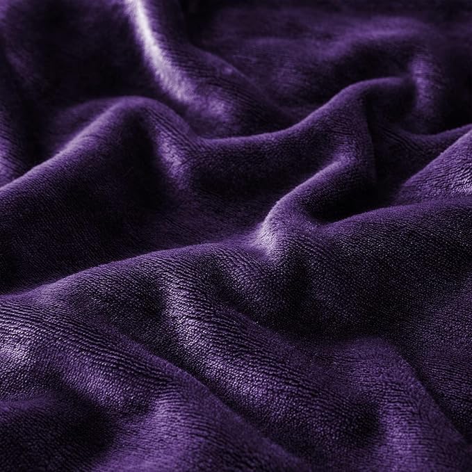 IR Imperial Rooms Purple Sherpa Blankets Queen Size for Bed - Wholesale Bulk Pack of 9 Sherpa Blankets - Soft Fluffy Throw Blanket for Hotels, Guest Bedroom, 90x90 Inches