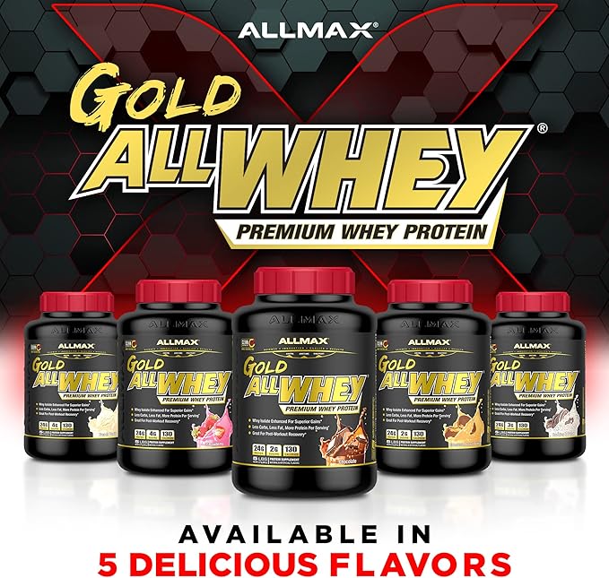 ALLMAX Nutrition Gold ALLWHEY, French Vanilla - 5 lb - 24 Grams of Protein Per Scoop - Gluten Free, Low Carb & Low Sugar - Approx. 71 Servings