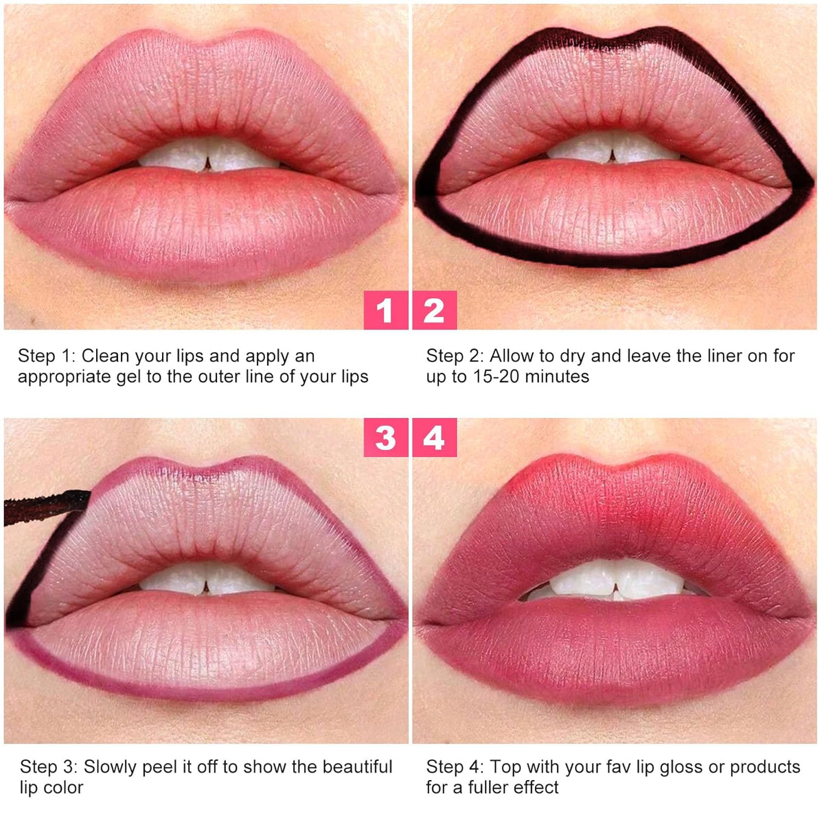 Lip Liner - Lip Stain Peel Off Moisturizing Long-Lasting & Waterproof Transfer Proof & Plumping, Non-Stick Cup Lip Liner Stain Tint For All Skin Types (Mauve, 1 PCS)