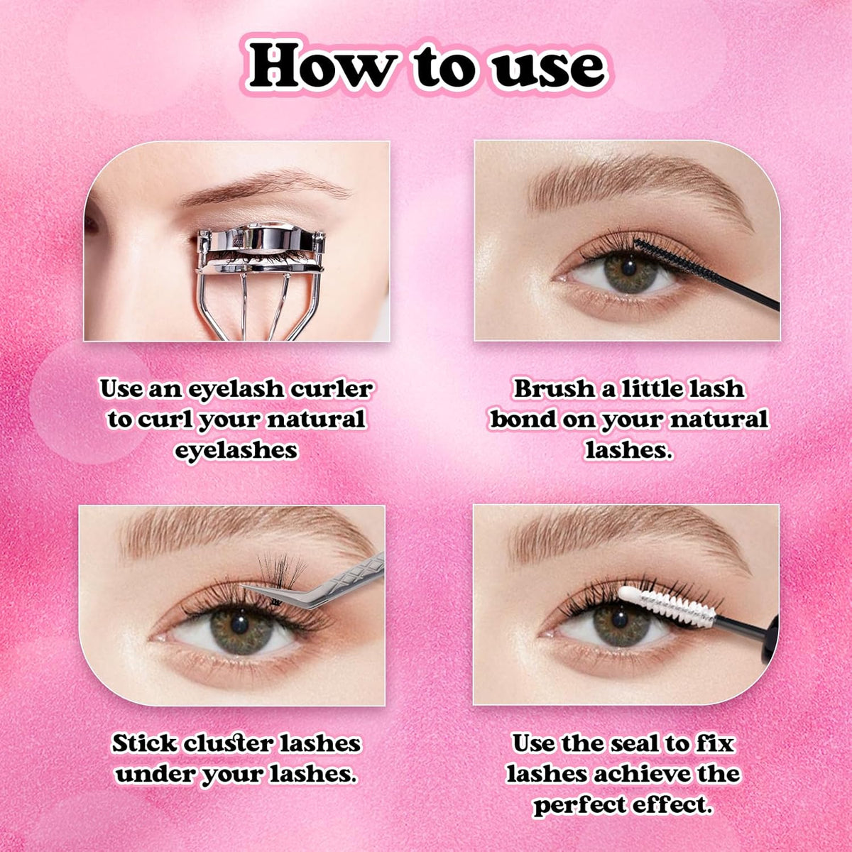Lash Clusters 240pcs 30D 12-18mm Cluster Lashes Mixed Tray 3D Effect Volume Individual Lashes Cluster Eyelash Extensions Fluffy Soft D Curl DIY Lash Extension Kit at Home (30D-0.07-D,12-18mm)